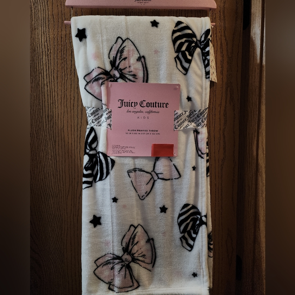 🎀✨️NWT JUICY COUTURE PINK BOWS 🎀& BLANKET BOWS SOFT THROW🎀✨️